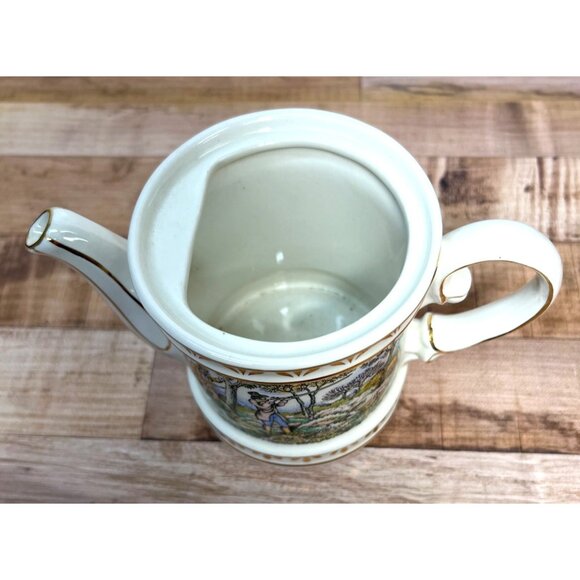 Sadler Sporting Scenes 18th Century Shooting Teapot Made In England Ceramic With - Picture 4 of 5